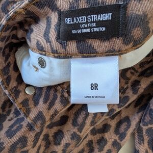 Express Leopard Print Relaxed Straight Jeans Worn Once Size 8